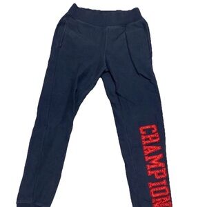 Champion Women’s Dark Blue Joggers with Red Logo XS